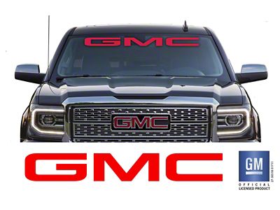 Emblems Plus GMC Windshield Banner; Gloss Red (15-25 Sierra 3500 HD)