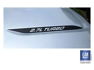 Emblems Plus 2.7L TURBO Hood Lettering Decals; Die-Cut Matte Black (19-25 2.7L Silverado 1500)