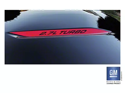 Emblems Plus 2.7L TURBO Hood Lettering Decals; Die-Cut Red (19-25 2.7L Silverado 1500)