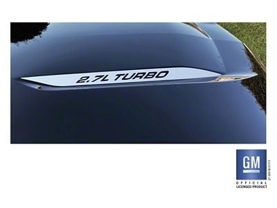 Emblems Plus 2.7L TURBO Hood Lettering Decals; Die-Cut Silver (19-25 2.7L Silverado 1500)