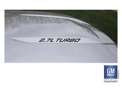 Emblems Plus 2.7L TURBO Hood Lettering Decals; Matte Black (19-25 2.7L Silverado 1500)