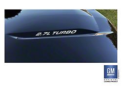 Emblems Plus 2.7L TURBO Hood Lettering Decals; Silver (19-25 2.7L Silverado 1500)