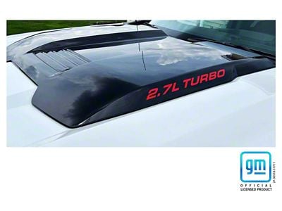 Emblems Plus 2.7L TURBO Hood Scoop Lettering Decals; Red (22-25 2.7L Silverado 1500)