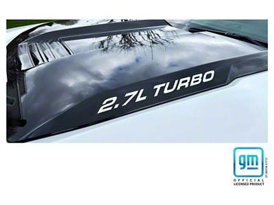 Emblems Plus 2.7L TURBO Hood Scoop Lettering Decals; Silver (22-25 2.7L Silverado 1500)