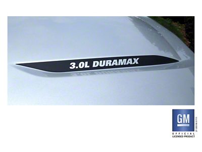 Emblems Plus 3.0L DURAMAX Hood Lettering Decals; Die-Cut Matte Black (19-25 3.0L Duramax Silverado 1500)