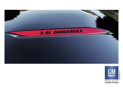 Emblems Plus 3.0L DURAMAX Hood Lettering Decals; Die-Cut Red (19-25 3.0L Duramax Silverado 1500)