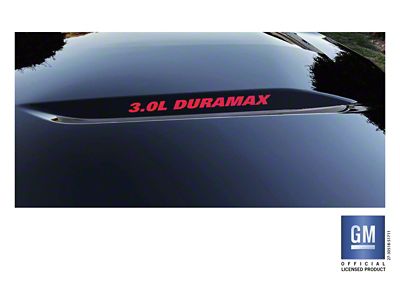 Emblems Plus 3.0L DURAMAX Hood Lettering Decals; Red (19-25 3.0L Duramax Silverado 1500)