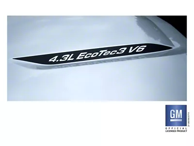 Emblems Plus 4.3L EcoTec3 V6 Hood Lettering Decals; Die-Cut Matte Black (19-25 4.3L Silverado 1500)