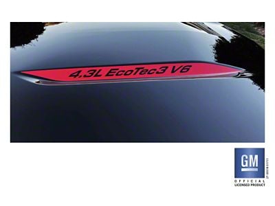 Emblems Plus 4.3L EcoTec3 V6 Hood Lettering Decals; Die-Cut Red (19-25 4.3L Silverado 1500)