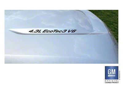 Emblems Plus 4.3L EcoTec3 V6 Hood Lettering Decals; Matte Black (19-25 4.3L Silverado 1500)