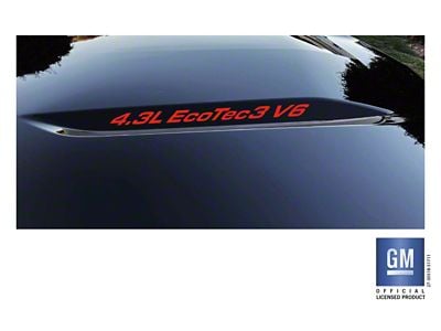 Emblems Plus 4.3L EcoTec3 V6 Hood Lettering Decals; Red (19-25 4.3L Silverado 1500)