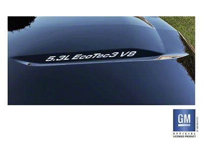 Emblems Plus 5.3L EcoTec3 V8 Hood Lettering Decals; Silver (19-25 5.3L Silverado 1500)