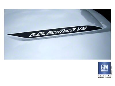 Emblems Plus 6.2L EcoTec3 V8 Hood Lettering Decals; Die-Cut Matte Black (19-25 6.2L Silverado 1500)