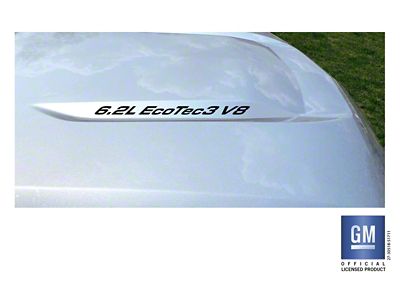 Emblems Plus 6.2L EcoTec3 V8 Hood Lettering Decals; Matte Black (19-25 6.2L Silverado 1500)