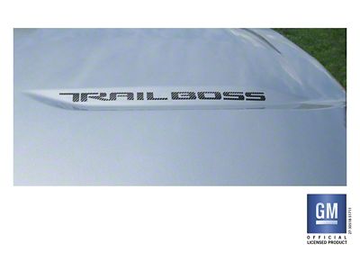 Emblems Plus TRAIL BOSS Hood Lettering Decals; Carbon Fiber (19-25 Silverado 1500 Trail Boss)