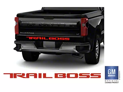 Emblems Plus TRAIL BOSS Tailgate Lettering Decals; Gloss Red (19-25 Silverado 1500 Trail Boss)