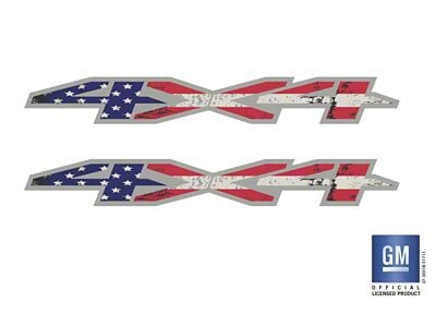 Emblems Plus 4x4 Bedside Decals; American Flag (20-25 Silverado 2500 HD)