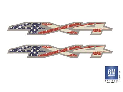 Emblems Plus 4x4 Bedside Decals; American Flag (20-25 Silverado 2500 HD)