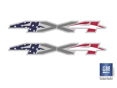 Emblems Plus 4x4 Bedside Decals; American Flag (20-25 Silverado 2500 HD)