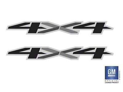 Emblems Plus 4x4 Bedside Decals; Black/Silver (20-25 Silverado 2500 HD)