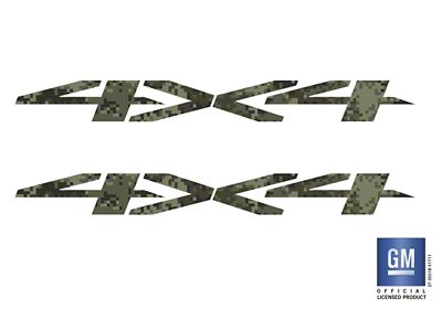 Emblems Plus 4x4 Bedside Decals; Camouflage (20-25 Silverado 2500 HD)