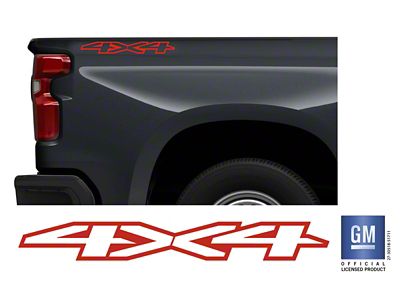 Emblems Plus 4x4 Bedside Decals; Red (20-25 Silverado 2500 HD)