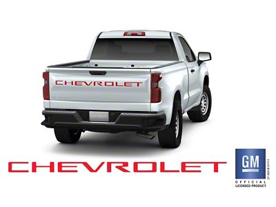 Emblems Plus Chevrolet Tailgate Lettering Kit; Red (20-25 Silverado 2500 HD)