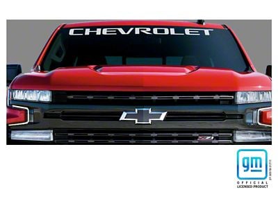 Emblems Plus Chevrolet Windshield Banner; Gloss White (15-25 Silverado 2500 HD)