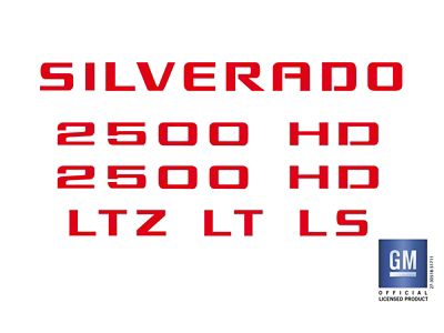 Emblems Plus Emblem Overlay Decals; Red (07-18 Silverado 2500 HD)