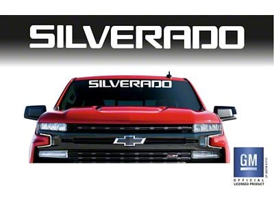 Emblems Plus SILVERADO Windshield Banner; Gloss White (20-25 Silverado 2500 HD)