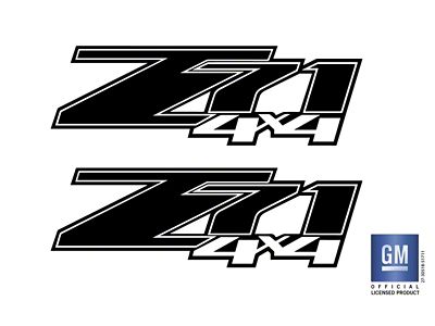 Emblems Plus Z71 4x4 Bedside Decals; Matte Black (07-14 Silverado 2500 HD)