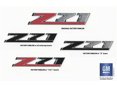 Emblems Plus Z71 Grille Emblem Insert Lettering Kit; Gloss Black (15-19 Silverado 2500 HD)