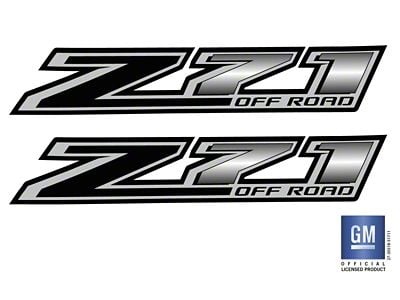 Emblems Plus Z71 Off Road Bedside Decals; Black/Silver (15-19 Silverado 2500 HD)