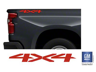 Emblems Plus 4x4 Bedside Decals; Red (20-25 Silverado 3500 HD)