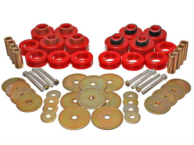 Body Mount Bushings and Hardware Kit; Red (03-05 4WD RAM 3500 Quad Cab)