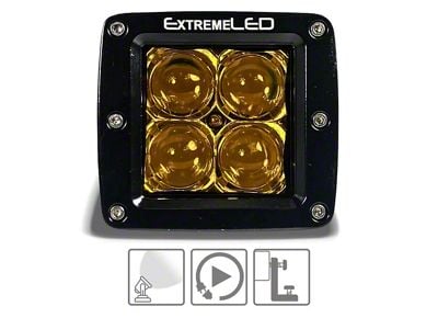 Extreme LED 3-Inch Extreme Series Yellow LED Light Pod; Spot Beam (Universal; Some Adaptation May Be Required)