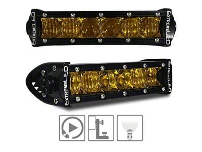 Extreme LED 6-Inch X1 Series Single Row Amber LED Light Bar; Combo Beam (Universal; Some Adaptation May Be Required)