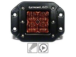 Extreme LED 3-Inch Extreme Series Flush Mount Amber LED Light Pod; Flood Beam (Universal; Some Adaptation May Be Required)