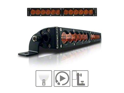 Extreme LED 12-Inch X6S Slim Series Amber LED Light Bar; Flood Beam (Universal; Some Adaptation May Be Required)