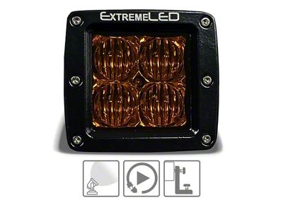 Extreme LED 3-Inch Extreme Series Amber LED Light Pod; Flood Beam (Universal; Some Adaptation May Be Required)