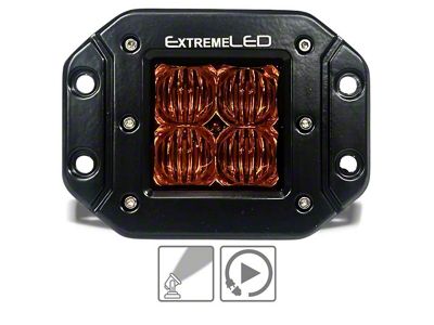 Extreme LED 3-Inch Extreme Series Flush Mount Amber LED Light Pod; Flood Beam (Universal; Some Adaptation May Be Required)