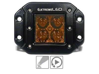 Extreme LED 3-Inch Extreme Series Flush Mount Amber LED Light Pod; Spot Beam (Universal; Some Adaptation May Be Required)