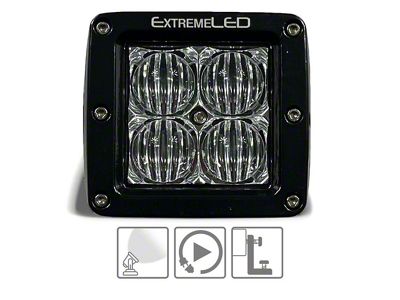 Extreme LED 3-Inch Extreme Series Orange LED Light Pod; Flood Beam (Universal; Some Adaptation May Be Required)