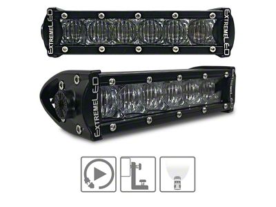 Extreme LED 6-Inch Extreme Series Single Row LED Light Bar; Flood Beam (Universal; Some Adaptation May Be Required)