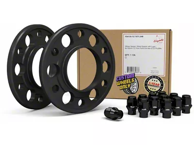 1/2-Inch Billet Aluminum 6-Lug Wheel Spacer and 3/4-Inch ET Acorn Black Lug Nut Kit (15-25 F-150)