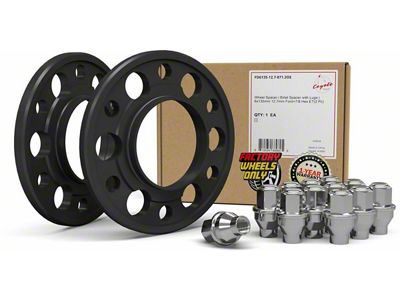 1/2-Inch Billet Aluminum 6-Lug Wheel Spacer and 7/8-Inch ET Acorn Chrome Lug Nut Kit (15-25 F-150)