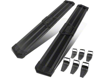 10-Inch Pleated Step Bar Running Boards; Black (15-20 F-150 SuperCab)