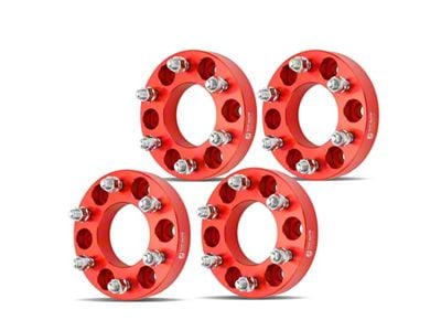 1.25-Inch 6-Lug Wheel Spacers; Red; Set of Four (04-14 F-150)