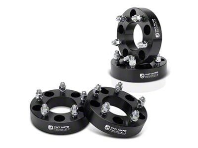 1.50-Inch 5-Lug Wheel Spacers; Black; Set of Four (Late 00-03 F-150)