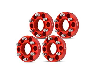 1.50-Inch 6-Lug Wheel Spacers; Red; Set of Four (15-24 F-150)